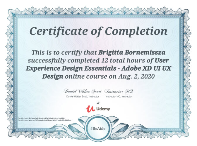 Udemy Certificate